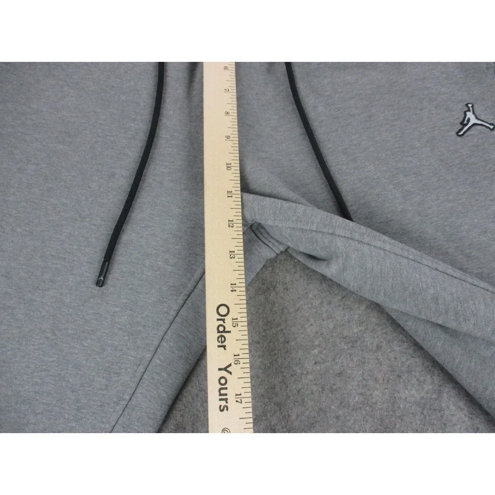 Jordan Pants Men Medium Gray Jumpman Jogger Fleece Drawstring Sweatpants Tapered